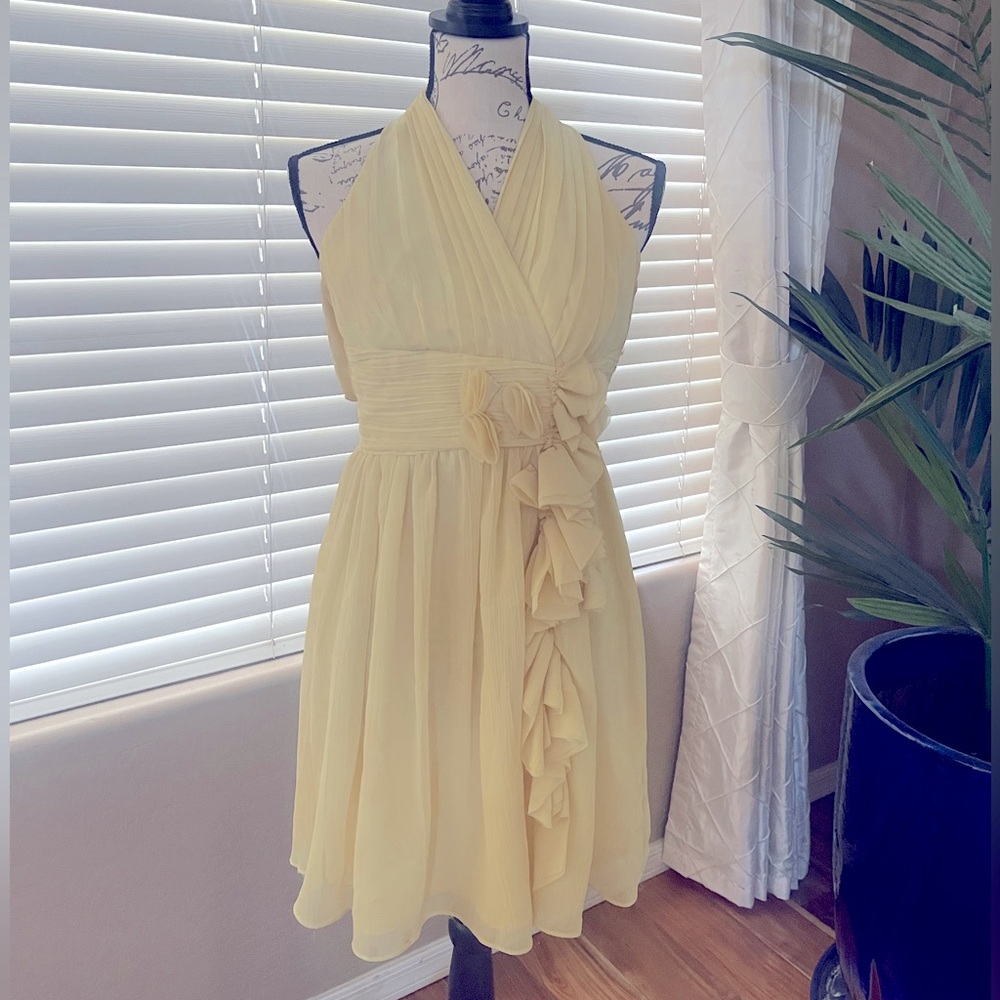 Yellow halter sundress